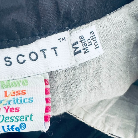 Gretchen Scott Women's Tunic Dress Black Size Medium Embroidered Pullover Cotton - Picture 6 of 7